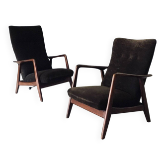 Rock Siësta Lounge Chairs by A. Relling and T. Bekken for Arnestad Bruk, Norway, 1957, Set of 2