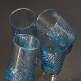 4 blue tourbillon water/orangeade glasses