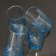 4 blue tourbillon water/orangeade glasses
