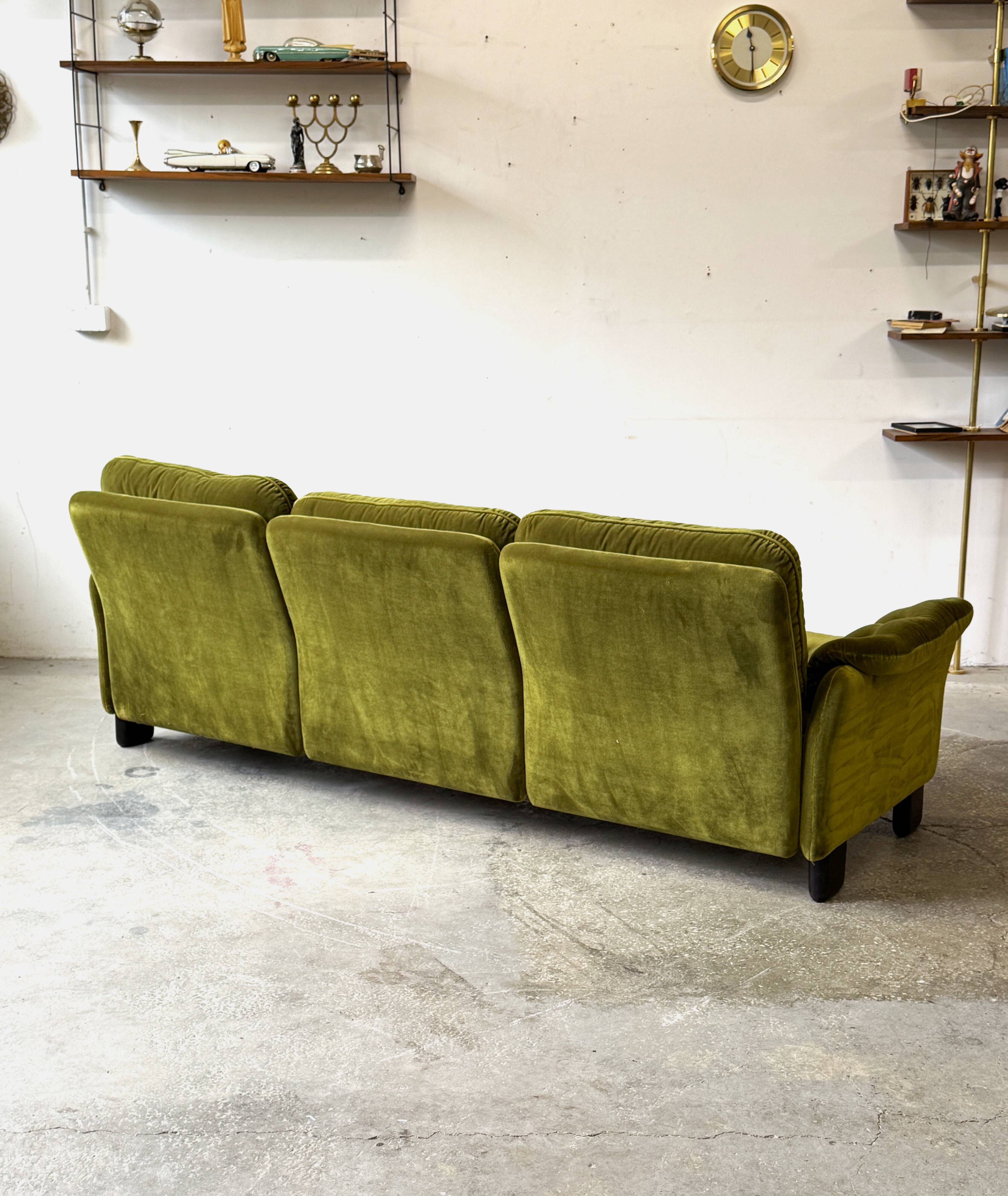 Velvet Sofa, Denmark, 1960s, Mid-C, Vintage