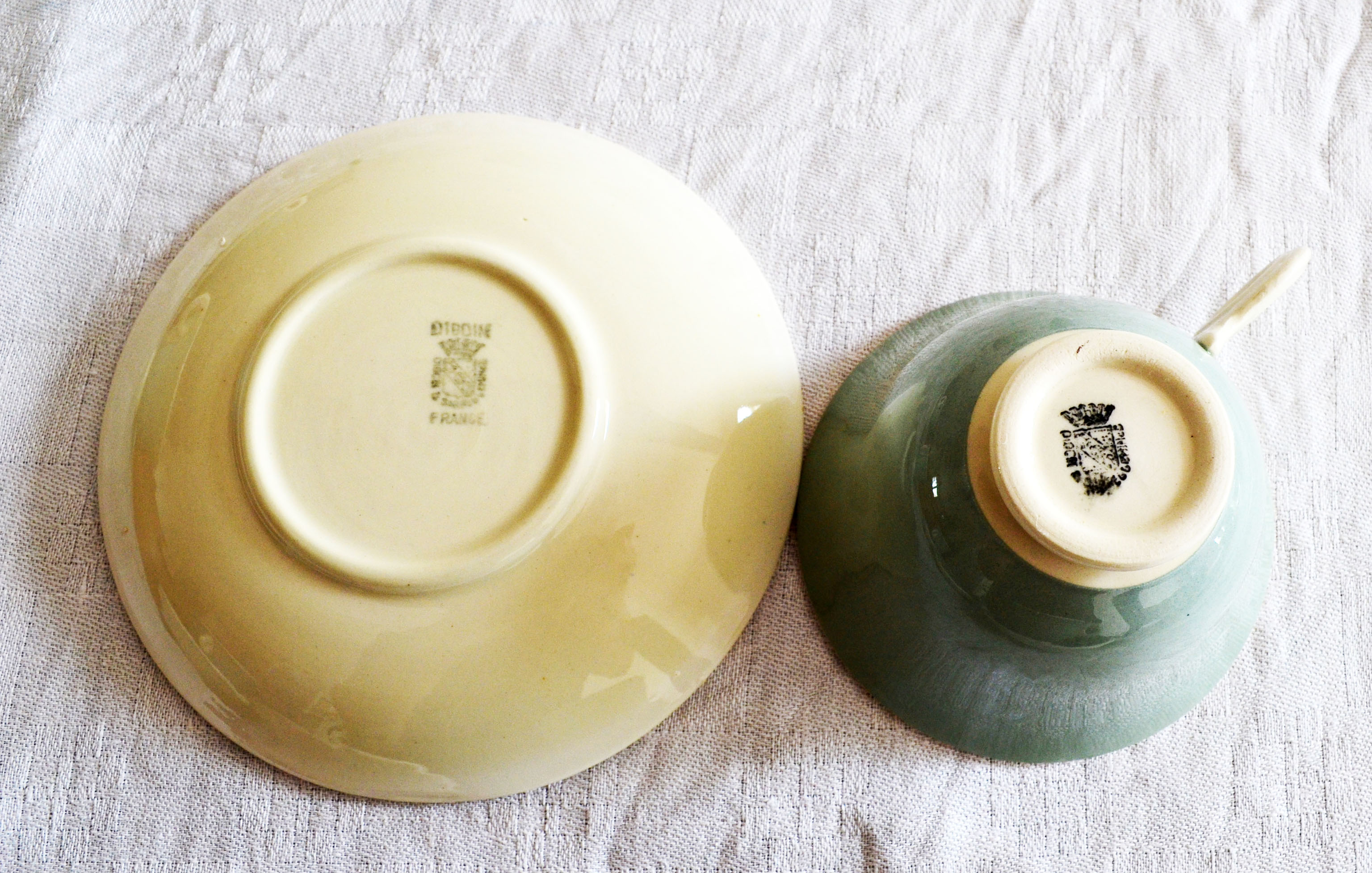 Green art deco coffee service Digoin