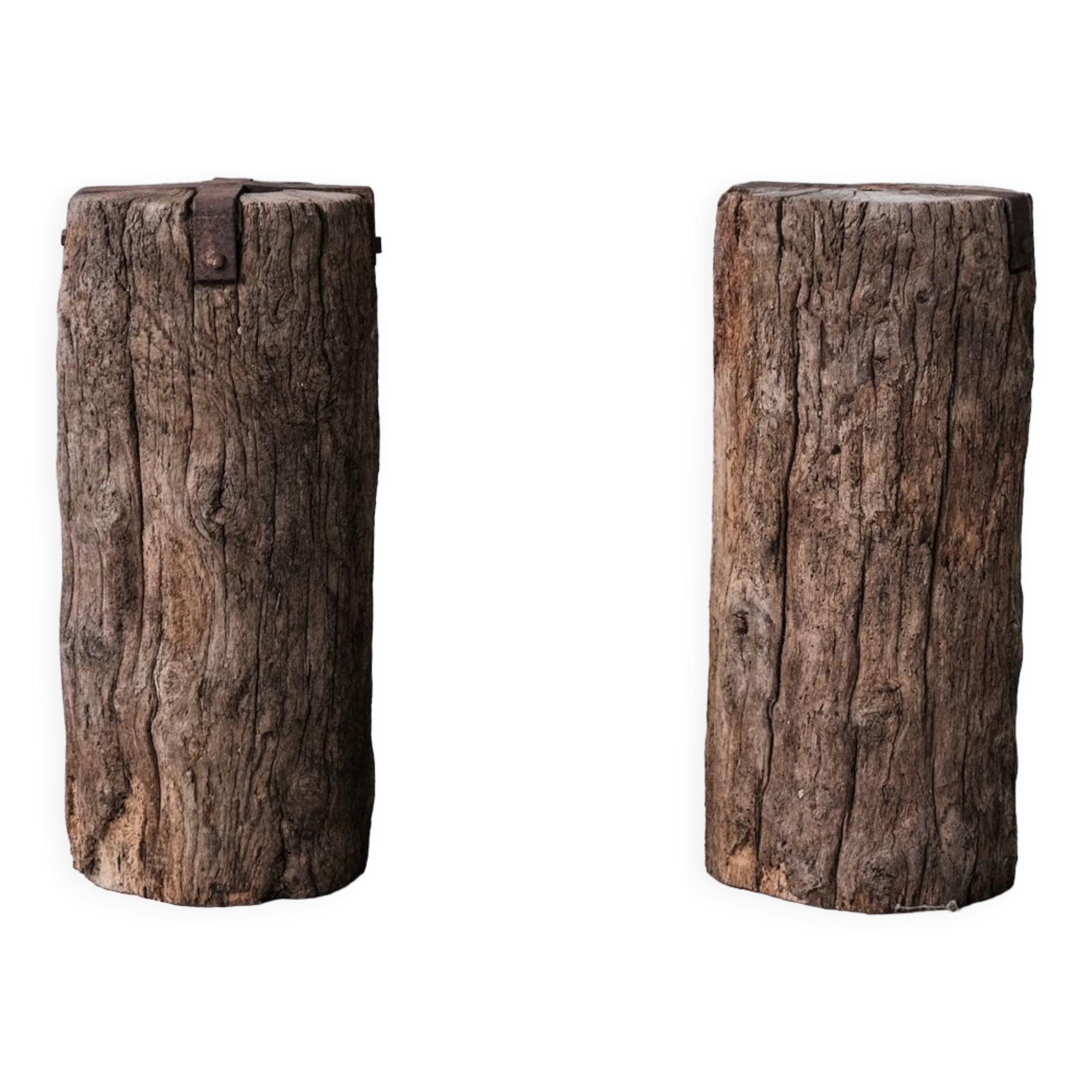 Pair of spanish wooden pedestals