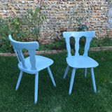 Pair of vintage baumann blue chairs 70