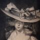 English engraving: Young woman with a hat, signed Waltner, dated 1880 SC265