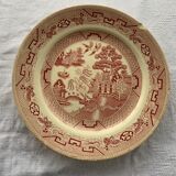 Set of 5 plates and an iron earth cake dish, willow hamage Moulin des loups art deco model