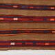 Turkish Striped Red Brown Vintage Kilim Rug, 154x246Cm