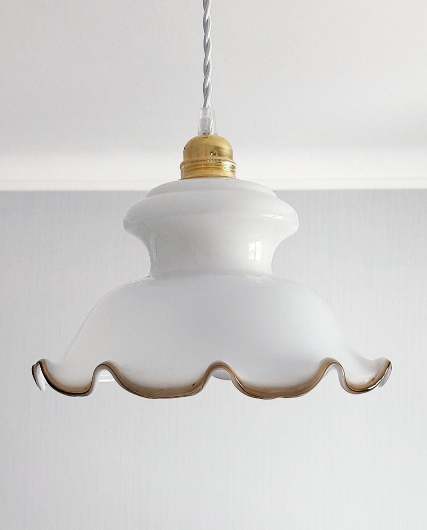 Vintage opaline pendant lamp