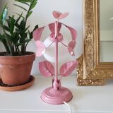 Opaline bedside lamp and pink leaves