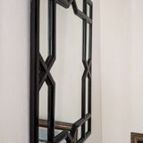 Large black lacquered art deco wall mirror 108 x 80