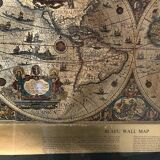 Golden old and new world map
