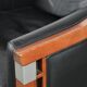 Black leather Art Deco design armchair in good condition
