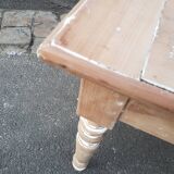 Table de ferme patine ancienne pieds tournés