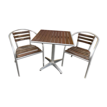 Set de café parisien bistrot terrasse vintage 1980