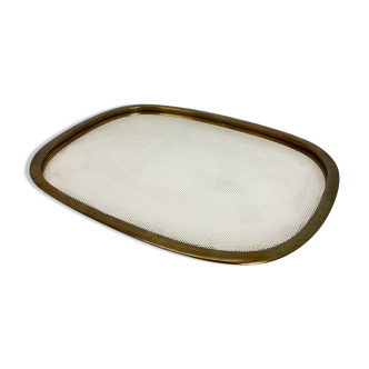 Modernist metal and brass tray by vereinigte werkstätten, germany, 1960s