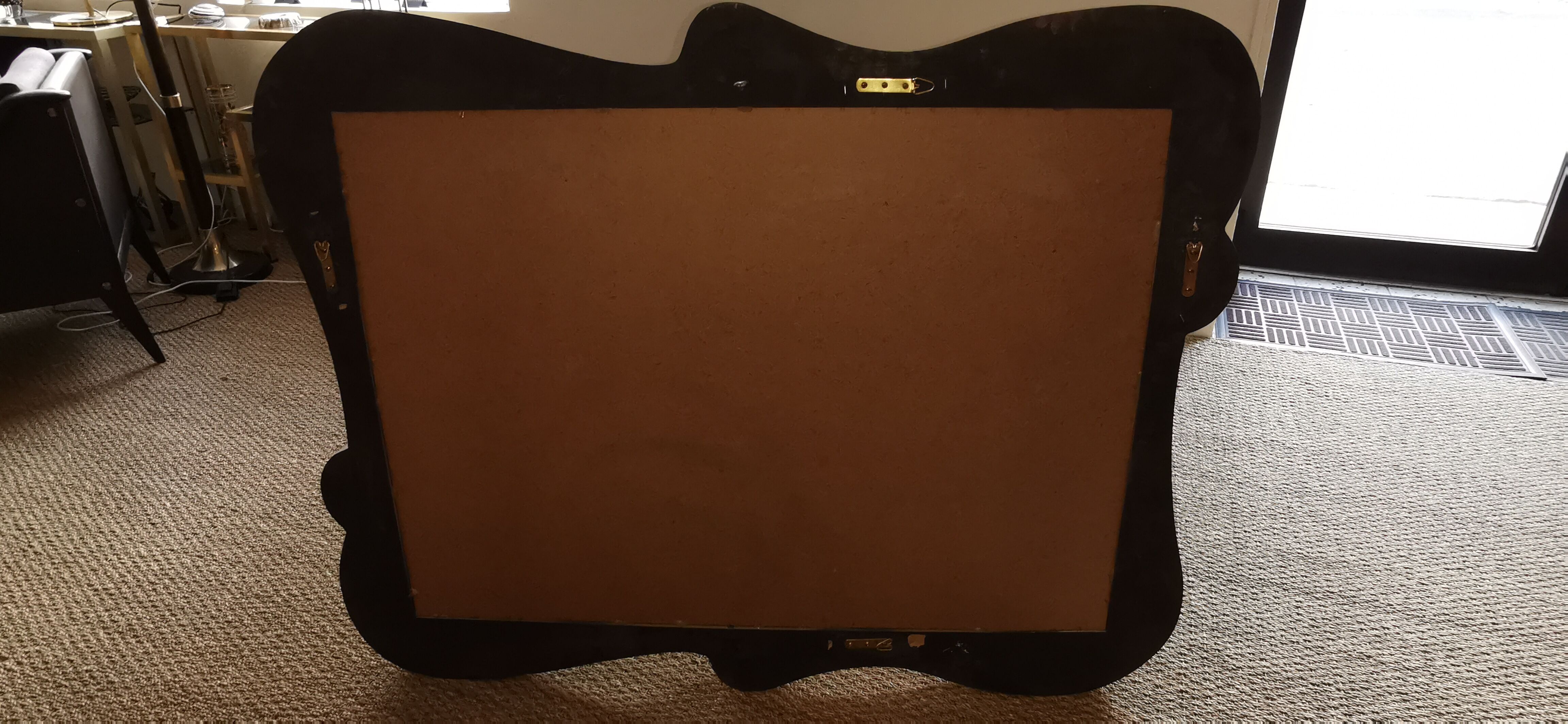 Miroir xxl néo baroque noir et doré années 80