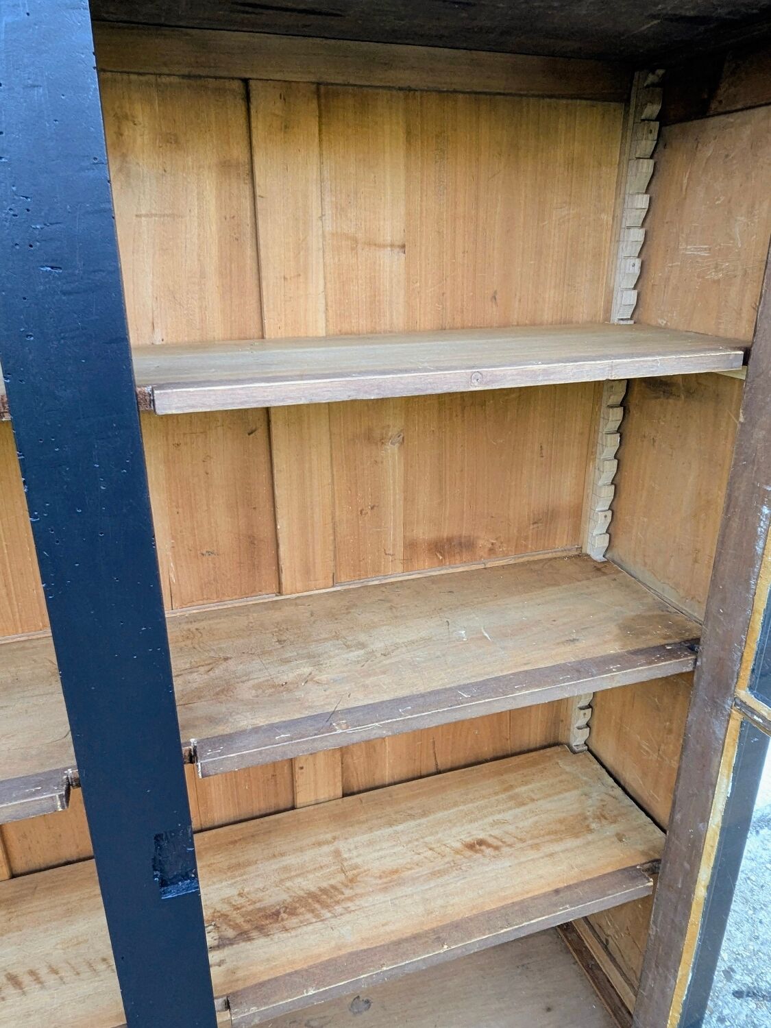 Glass display cabinet, 19th century.