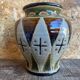 Vintage Polychrome Glazed Stoneware Vase #D961