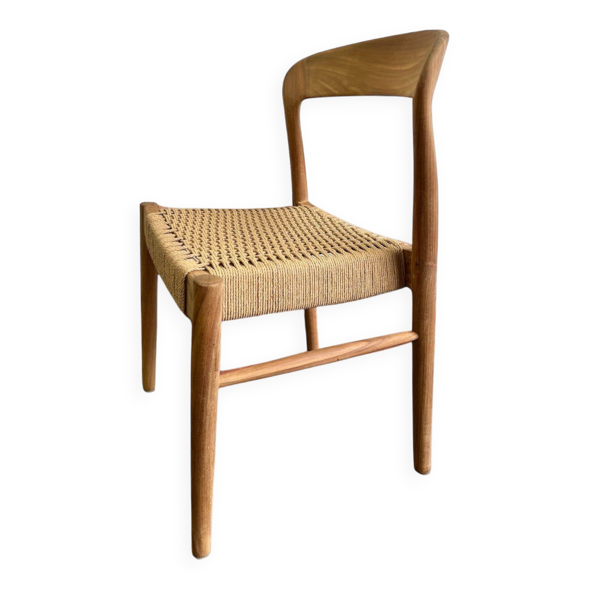 Teak and rope bistro chair