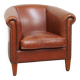 Cowhide Leather Club Armchair in a Cognac Color
