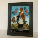 Frame painting on glass reverse painting fixed under glass Saint Éloi
