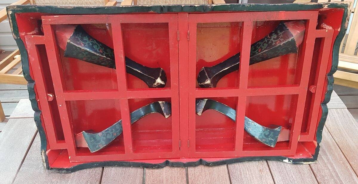 Table basse de style chinois (coromandel / laque de style Shanhai) – (1950-1980)