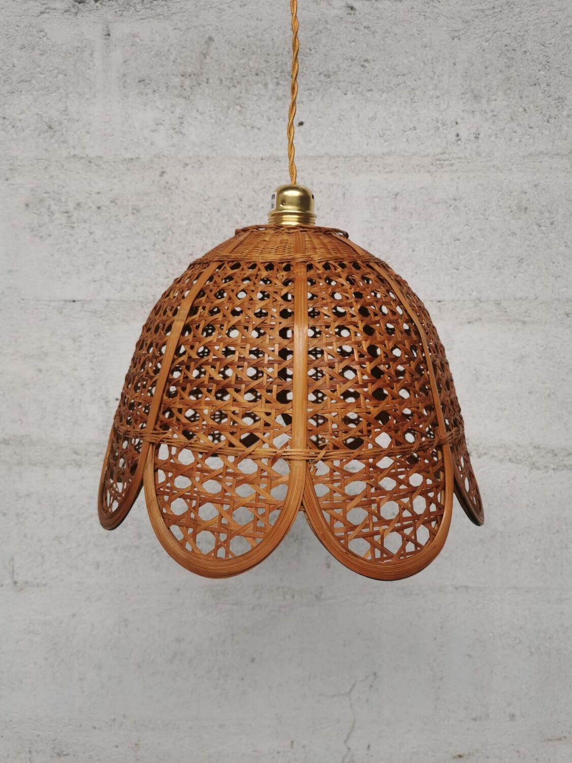 Vintage wicker pendant lamp