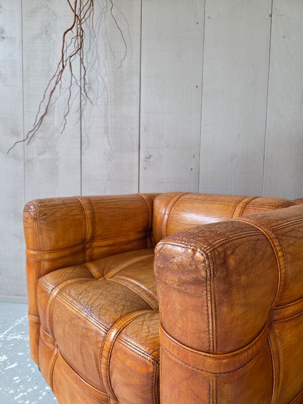 Fauteuils cube en cuir