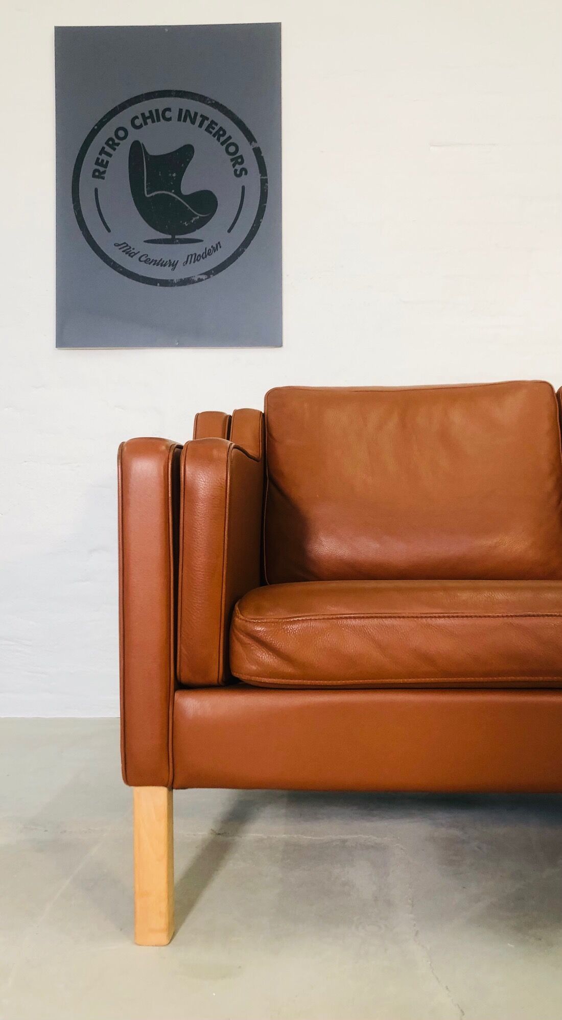 Sofa in cognac leather 1960