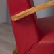 Pair of vintage 1950's armchairs in red leather, italian design