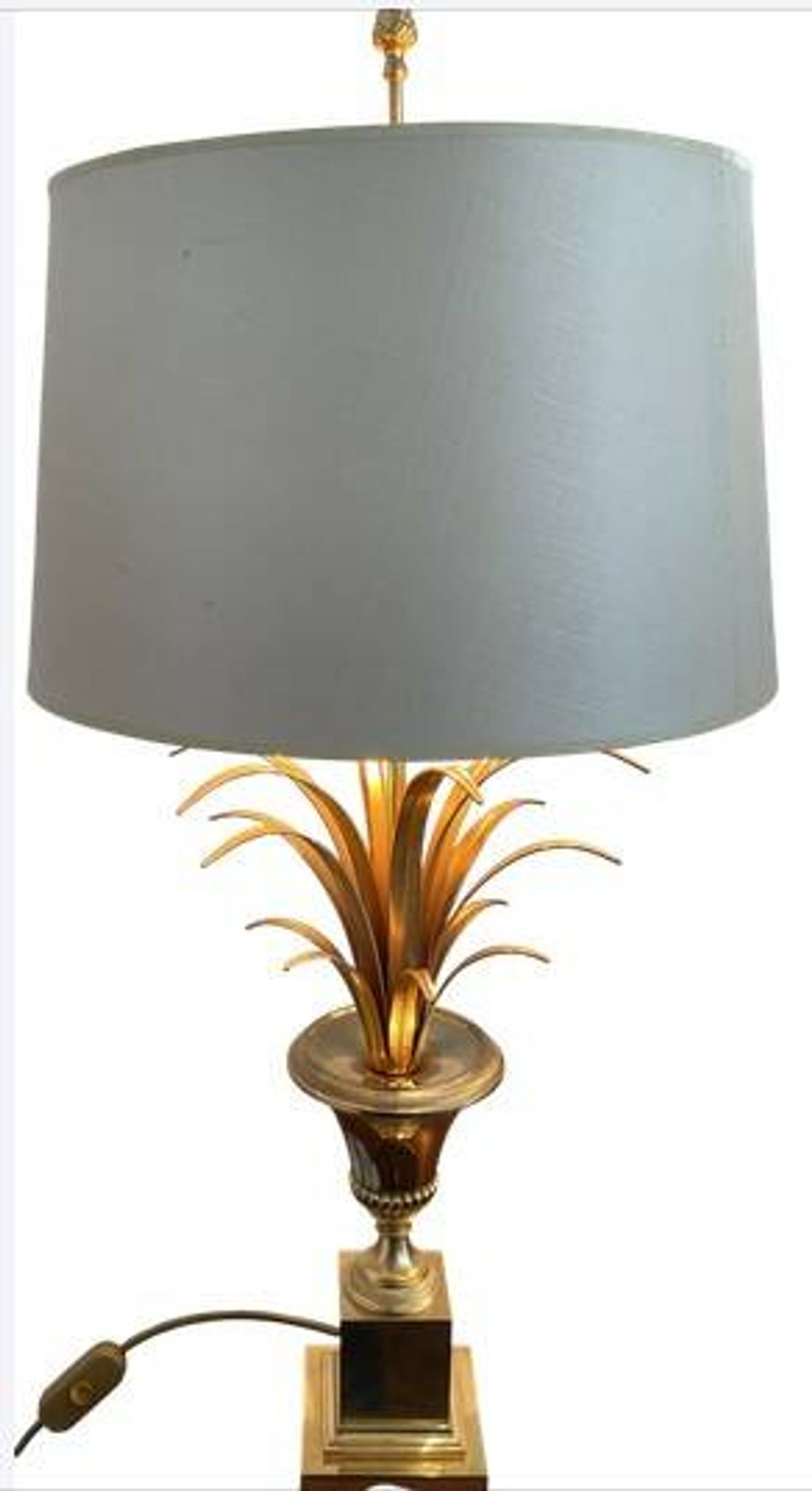 Pair of palm lamps in gilded brass – Maison Boulanger, circa 1980