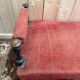 Napoleon III bench in turned wood and velvet