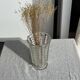 Vintage geometric moulded glass flared vase H21