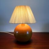 Vintage lamp in solid elm lampshade in wool 70s