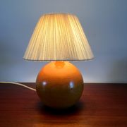 Vintage lamp in solid elm lampshade in wool 70s