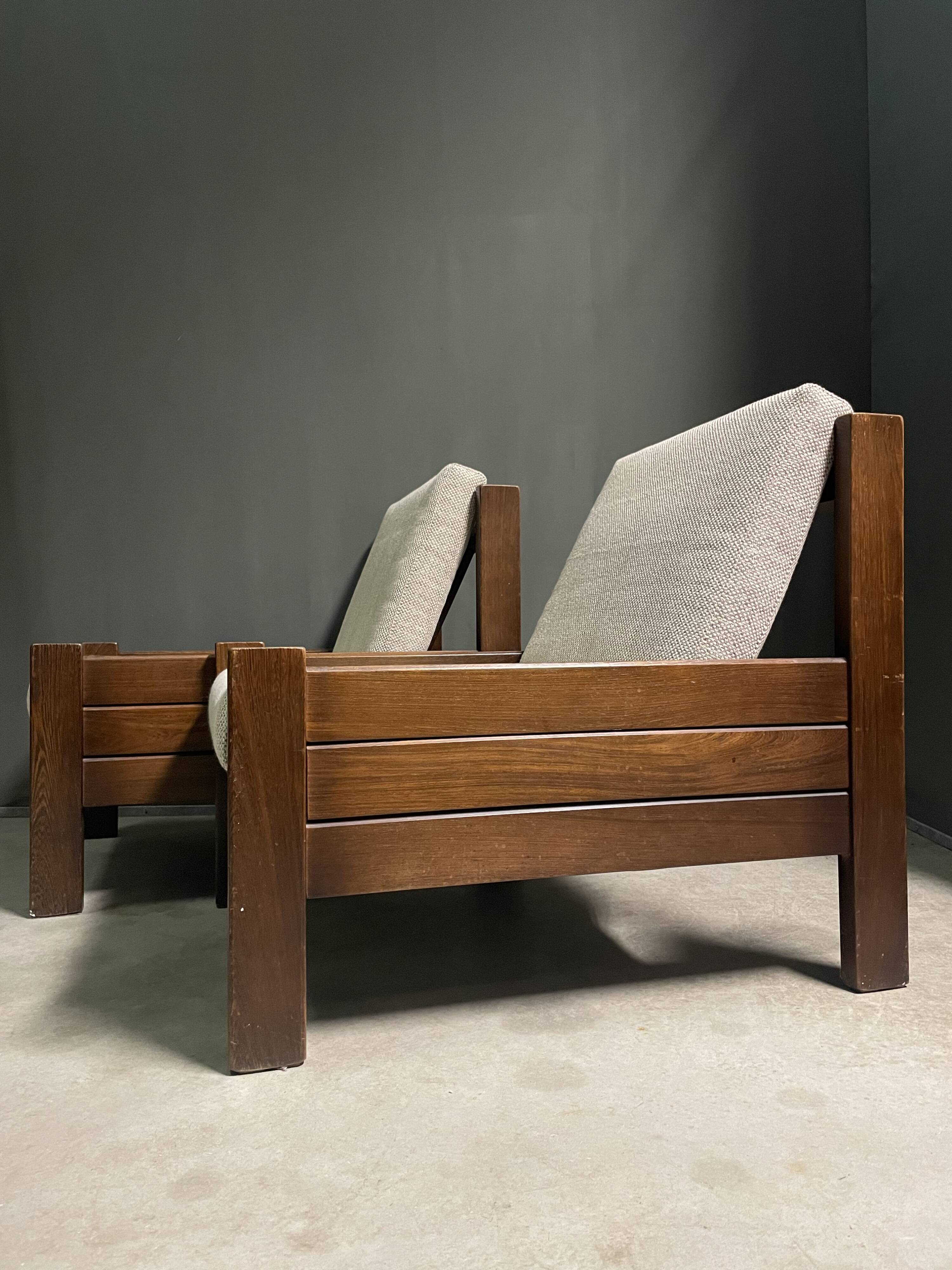 Two modernist lounge chairs from the 1960s.