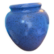 Large speckled blue ceramic vase