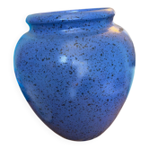 Large speckled blue ceramic vase