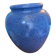 Large speckled blue ceramic vase