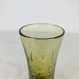 Vintage green bubble glass vase
