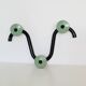 Coat rack with 3 hooks in black and green metal vintage Roger Feraud