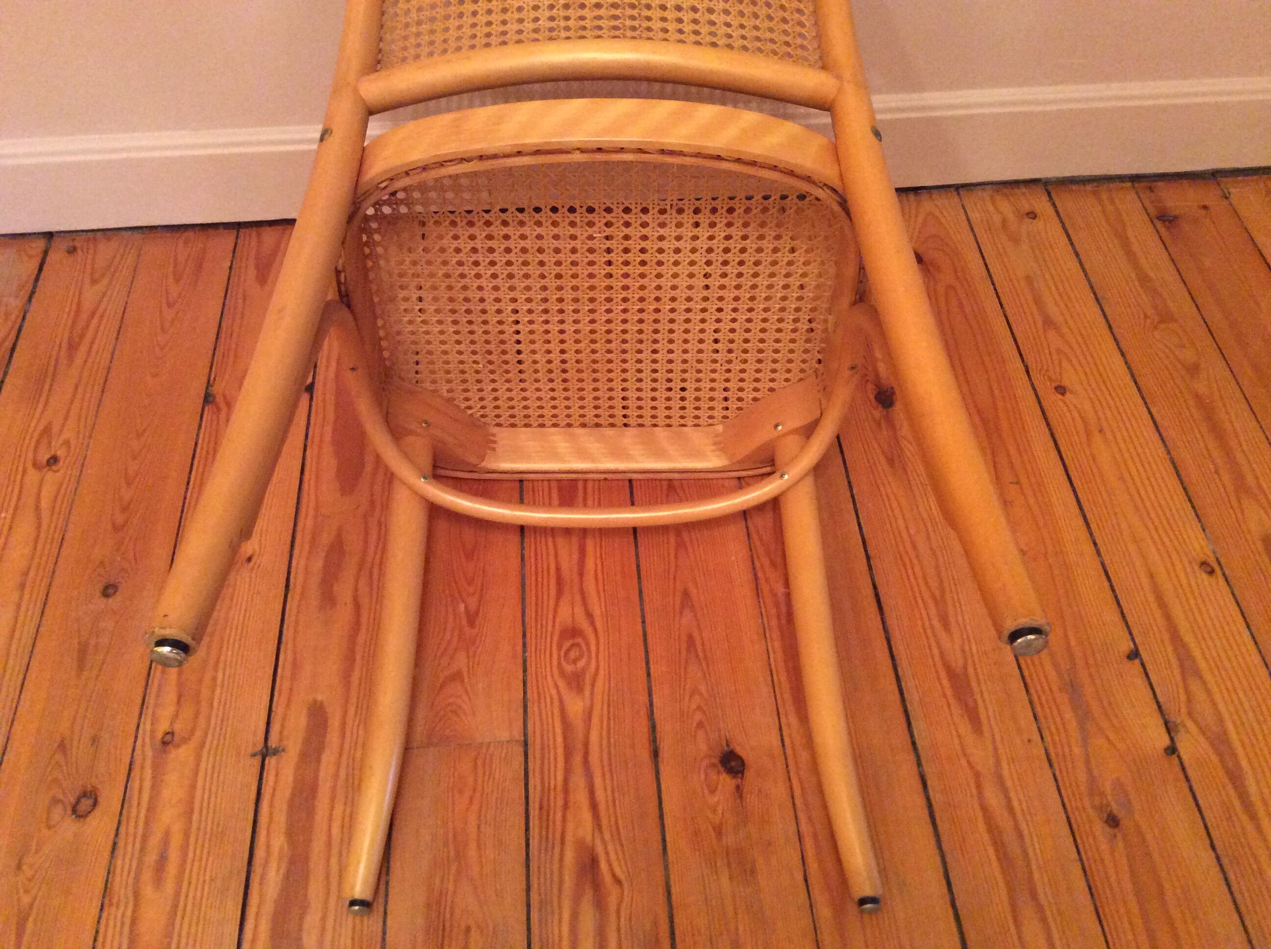 2 vintage canned chairs