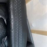 vintage Scandinavian lacquered shell leather lounge