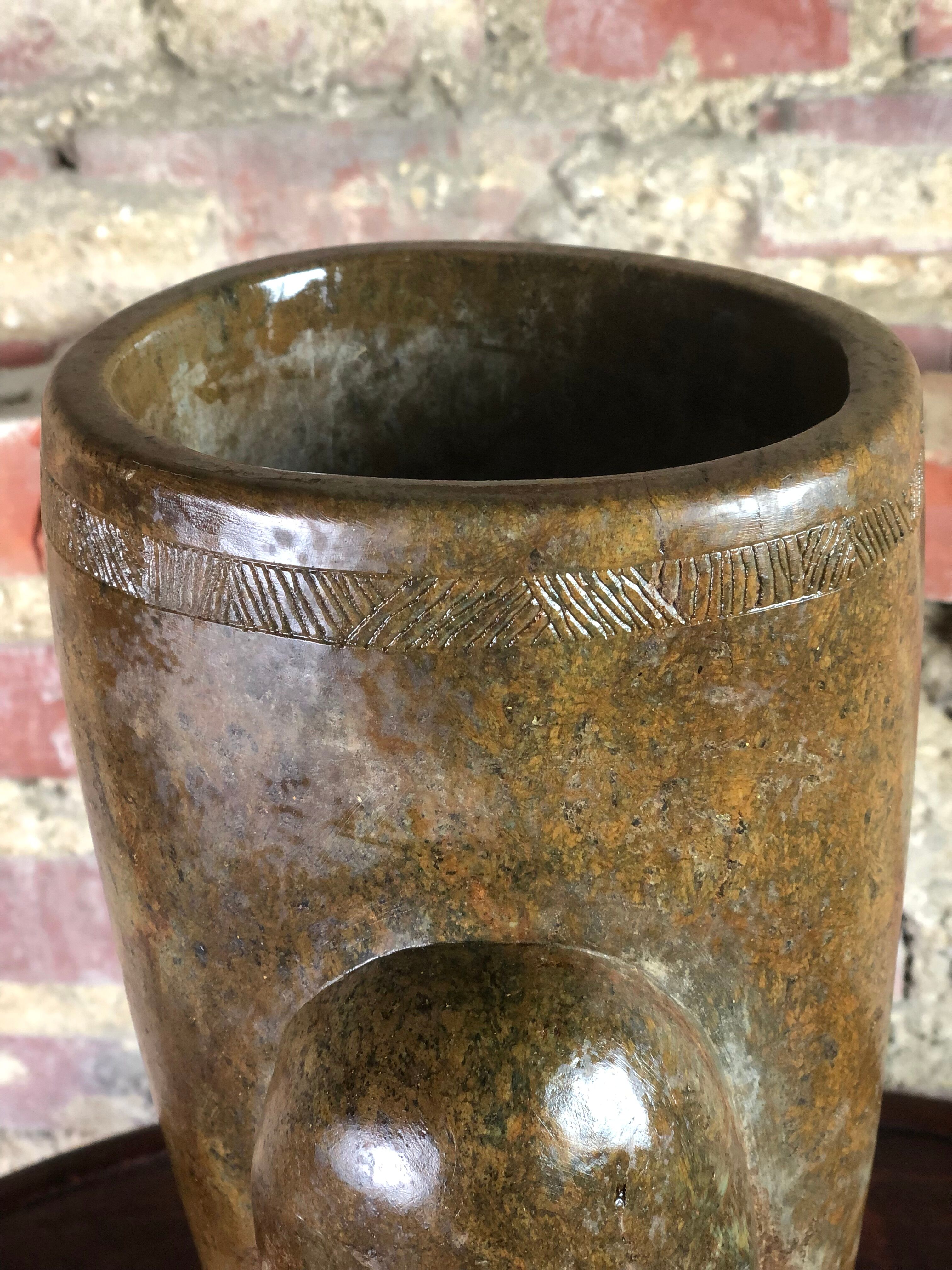 Stone vase from Mbigou 1970s