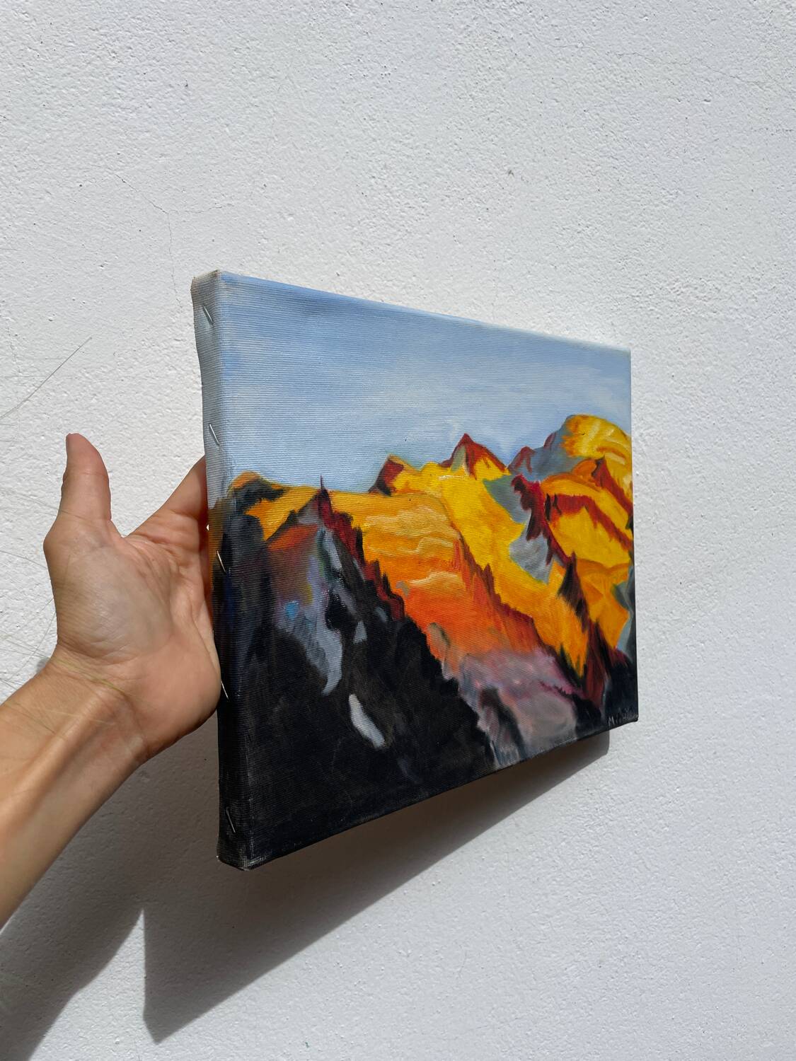 Sunny mountain painting