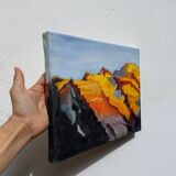 Sunny mountain painting