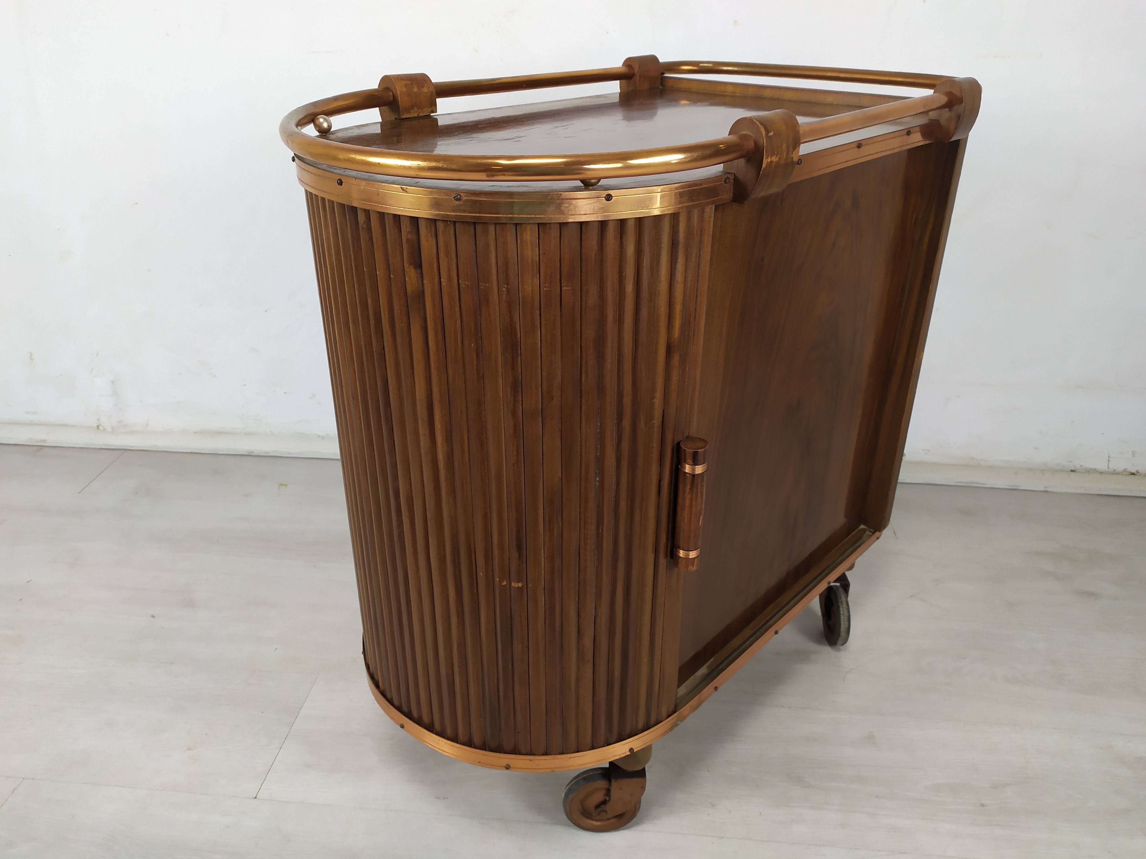 Rolling service art deco bar