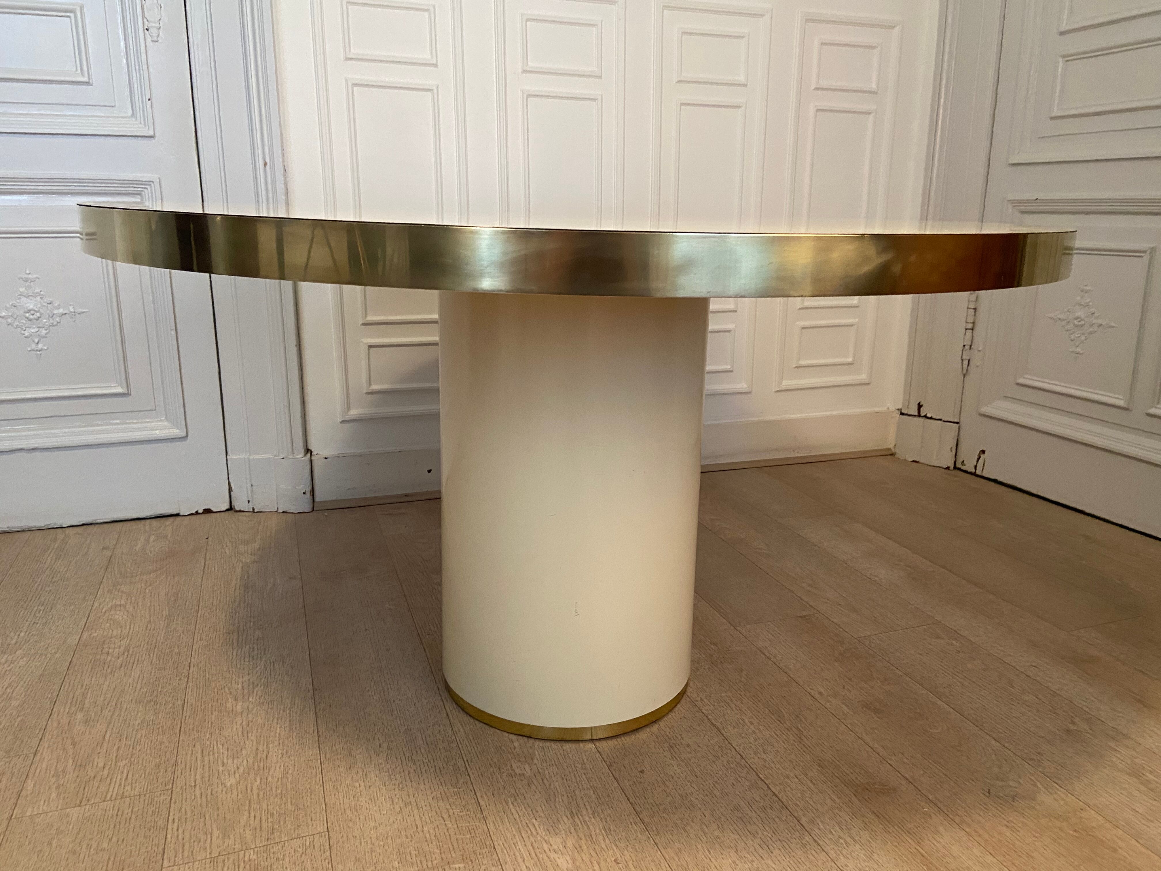 Ivory and Laiton dining table, Paris, 1970