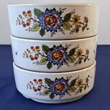 Set of 3 bowls in the Éclat model from Sarreguemines. 1960s.