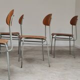 Lot of 24 chairs school chairs industrial style ex Czechoslovakia 1950