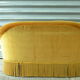 Banquett padded velvet mustard gold fringed 50s